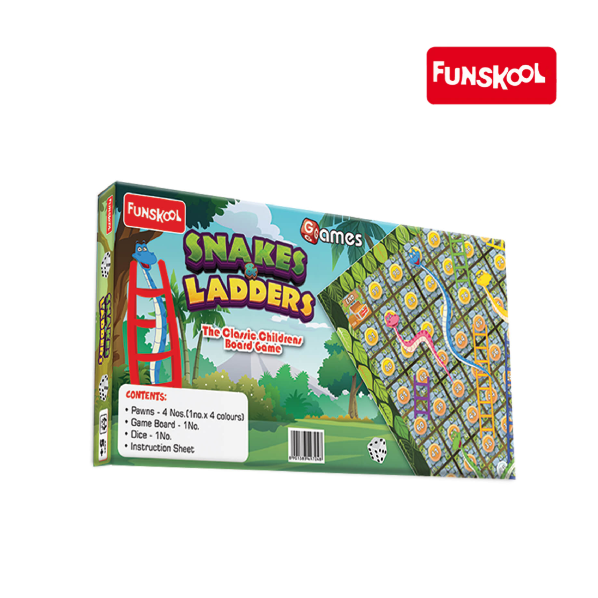Funskool Snakes & Ladders Board Game, Ages 5+ (Damaged Box)