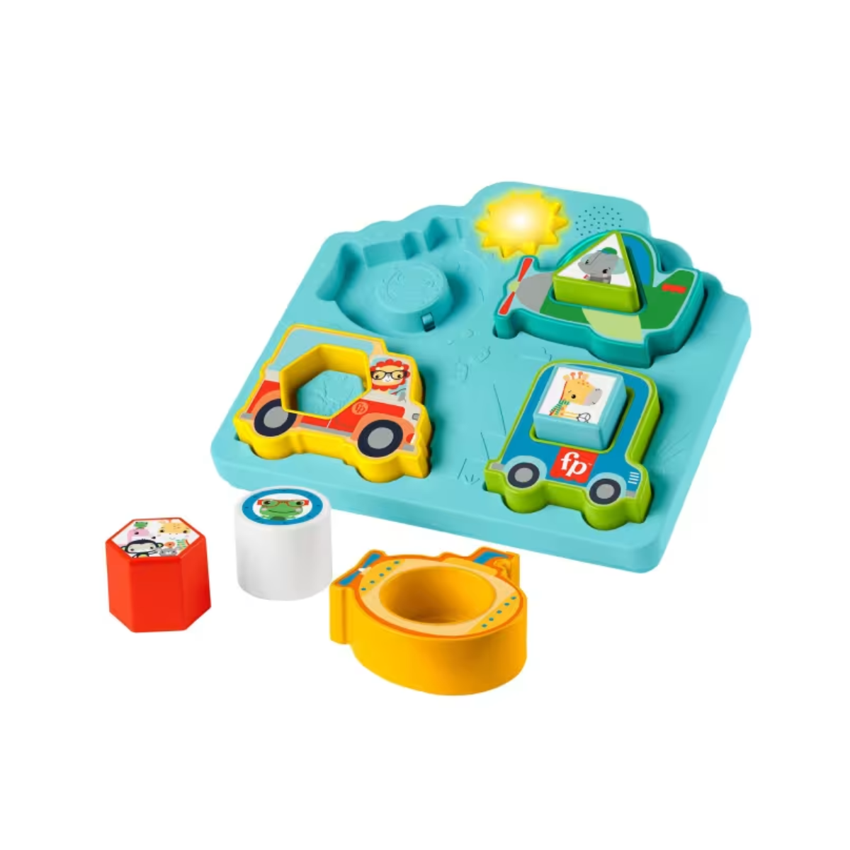 Fisher Price HRP31 Vehicle Puzzle Sorting Toy with Shapes & Sounds, Ages 9m+ (Damage Box)