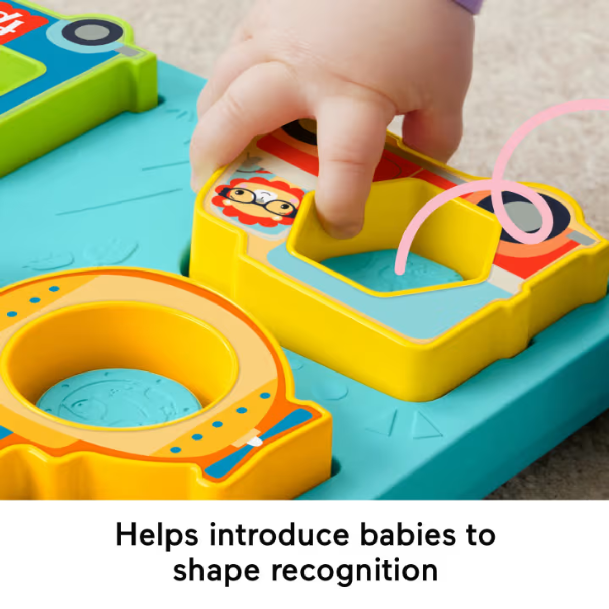 Fisher Price HRP31 Vehicle Puzzle Sorting Toy with Shapes & Sounds, Ages 9m+ (Damage Box)