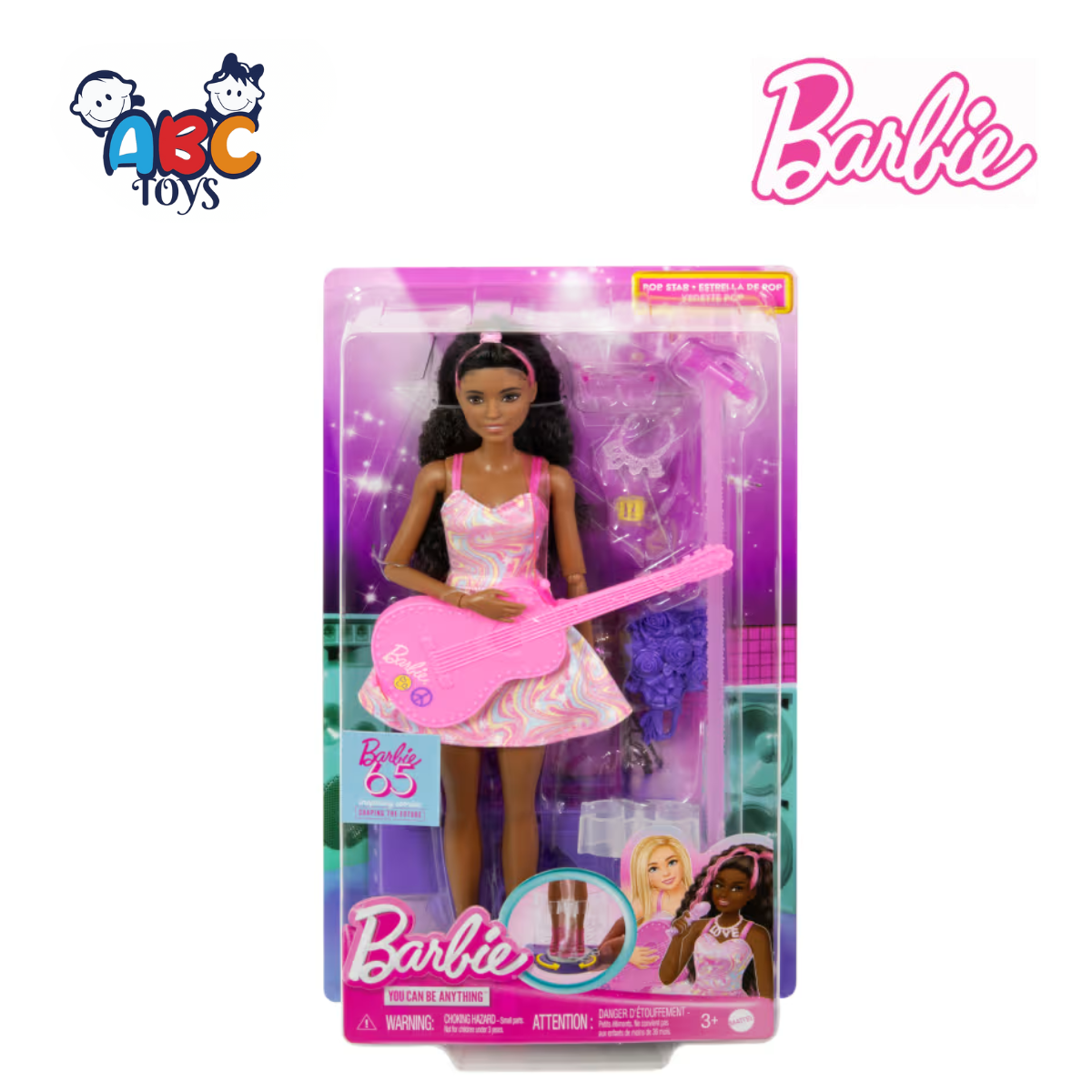 Barbie HRG43 65th Anniversary Careers Pop Star Doll & 10 Accessories, Ages 3+ (HRG41) (Damage Box)