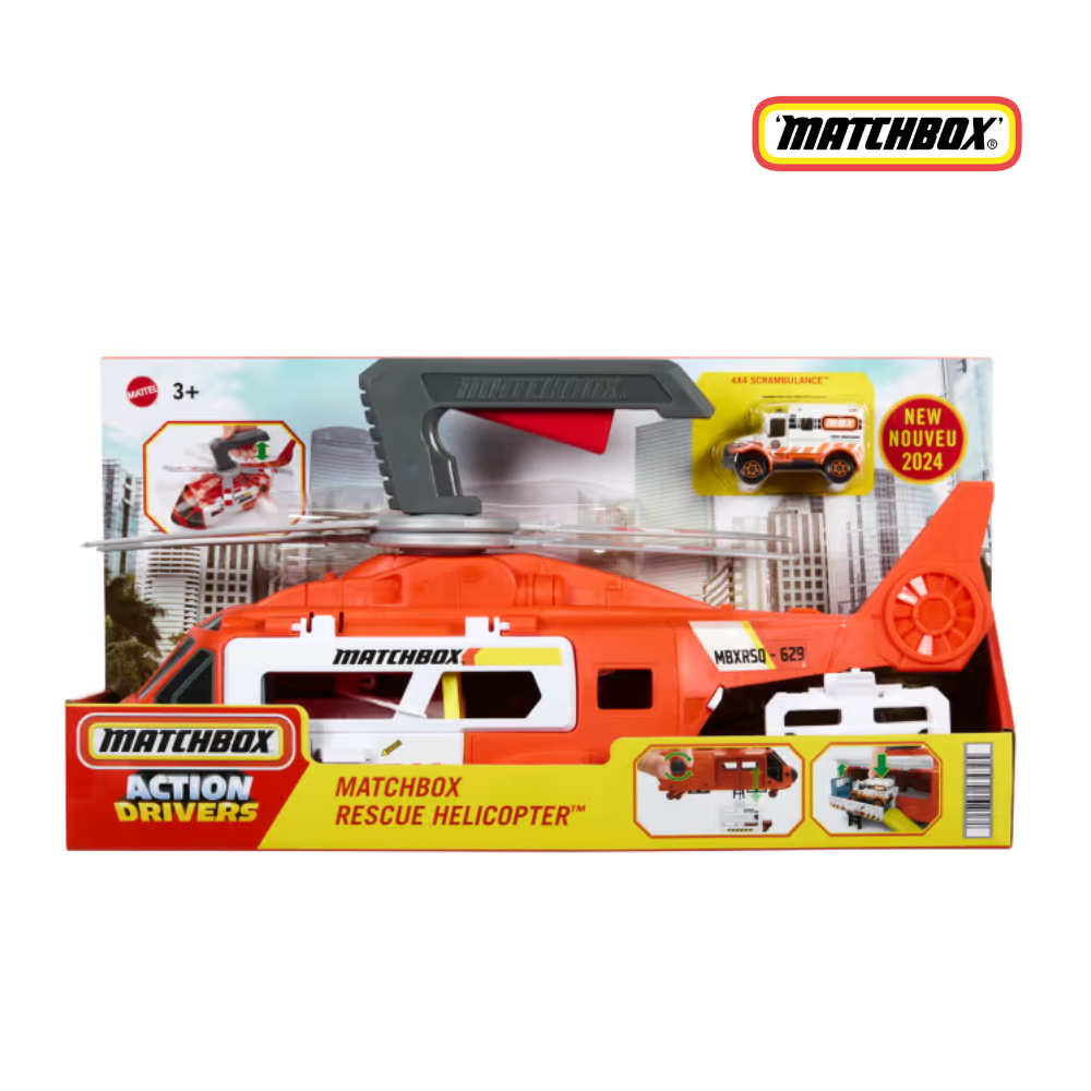 Matchbox hxm74 Action Drivers Rescue Helicopter, Ages 3y+