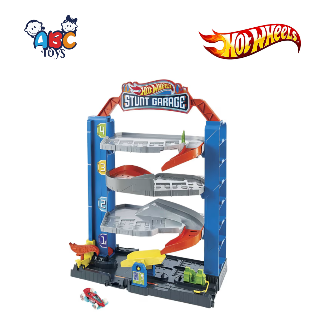 Hot Wheels GNL70 City Stunt Garage Playset With 1 Toy Car, Ages 3+ (Damage Box)