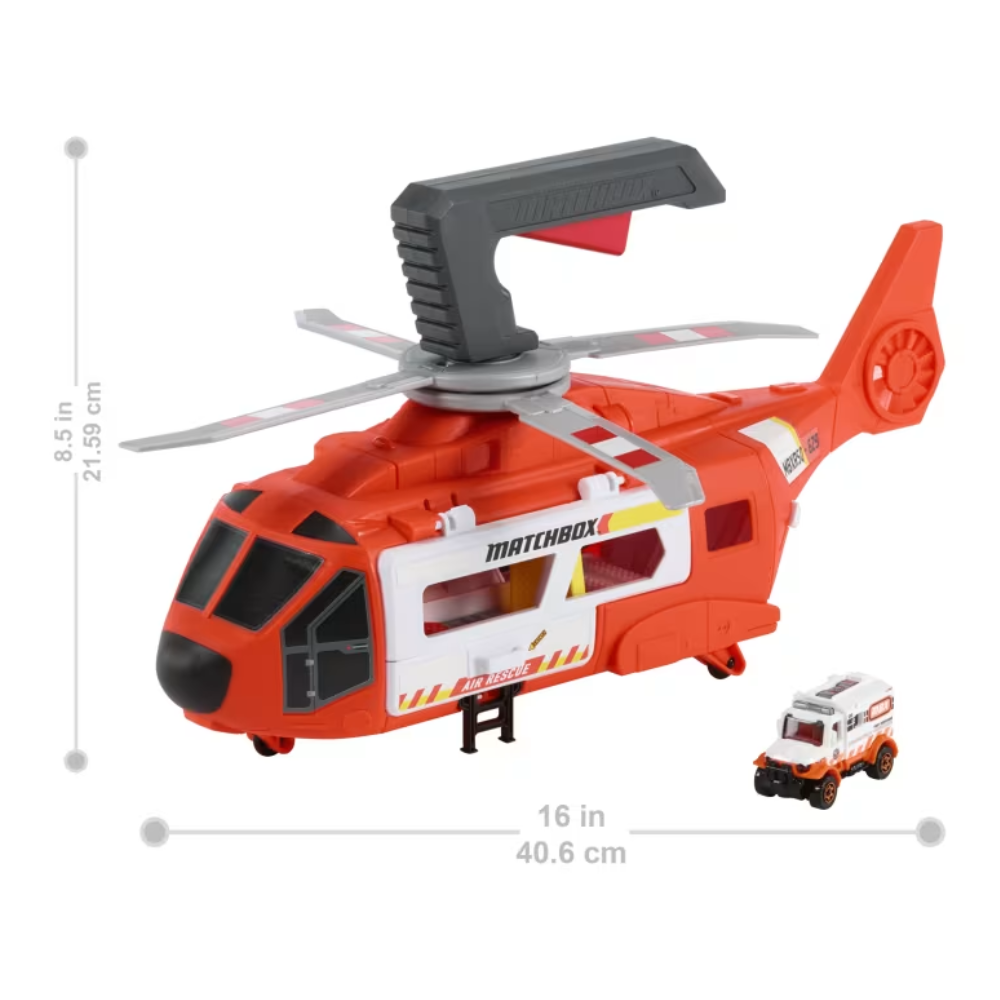 Matchbox hxm74 Action Drivers Rescue Helicopter, Ages 3y+