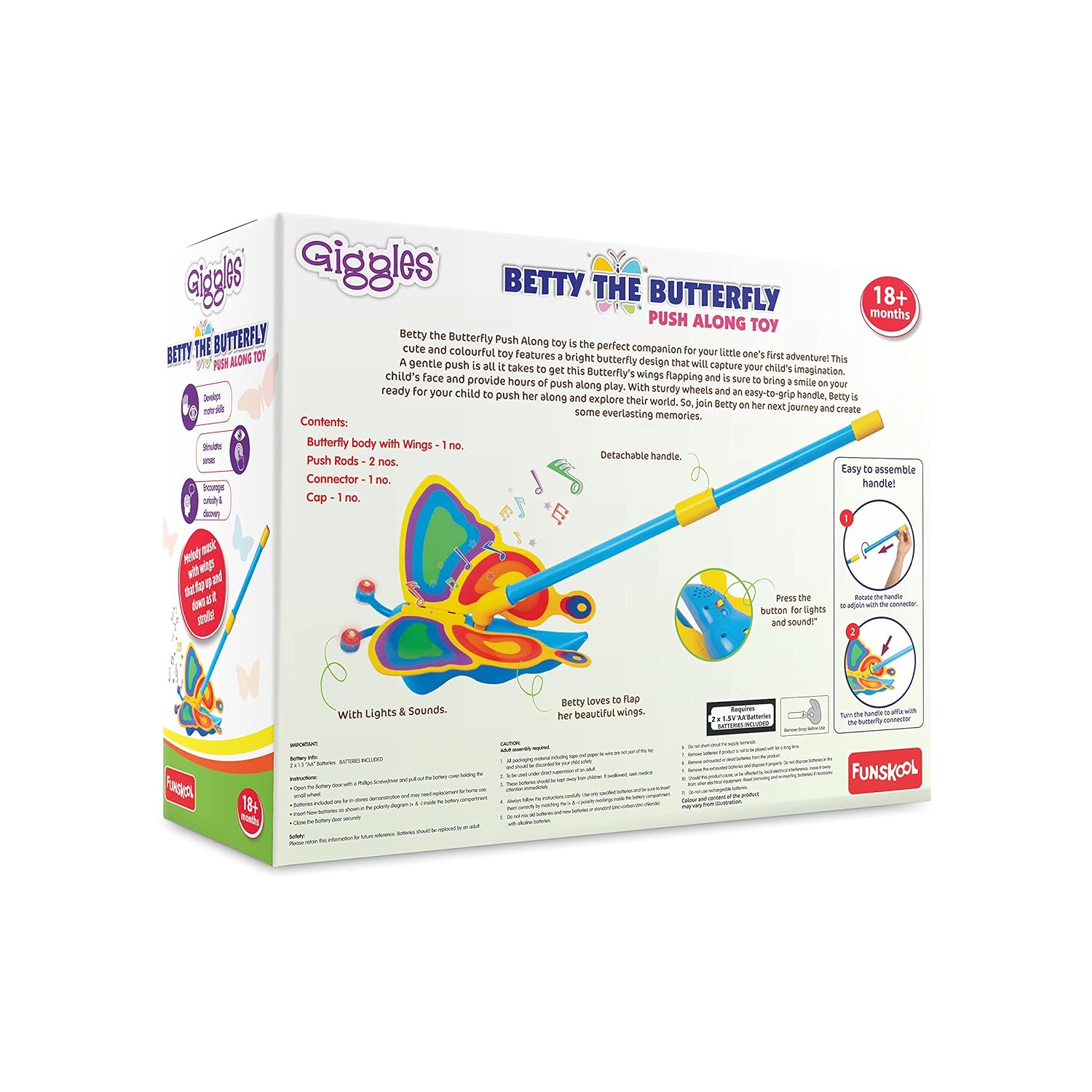 Funskool Giggles Betty The Butterfly, Ages 18m+ (Damaged Box)