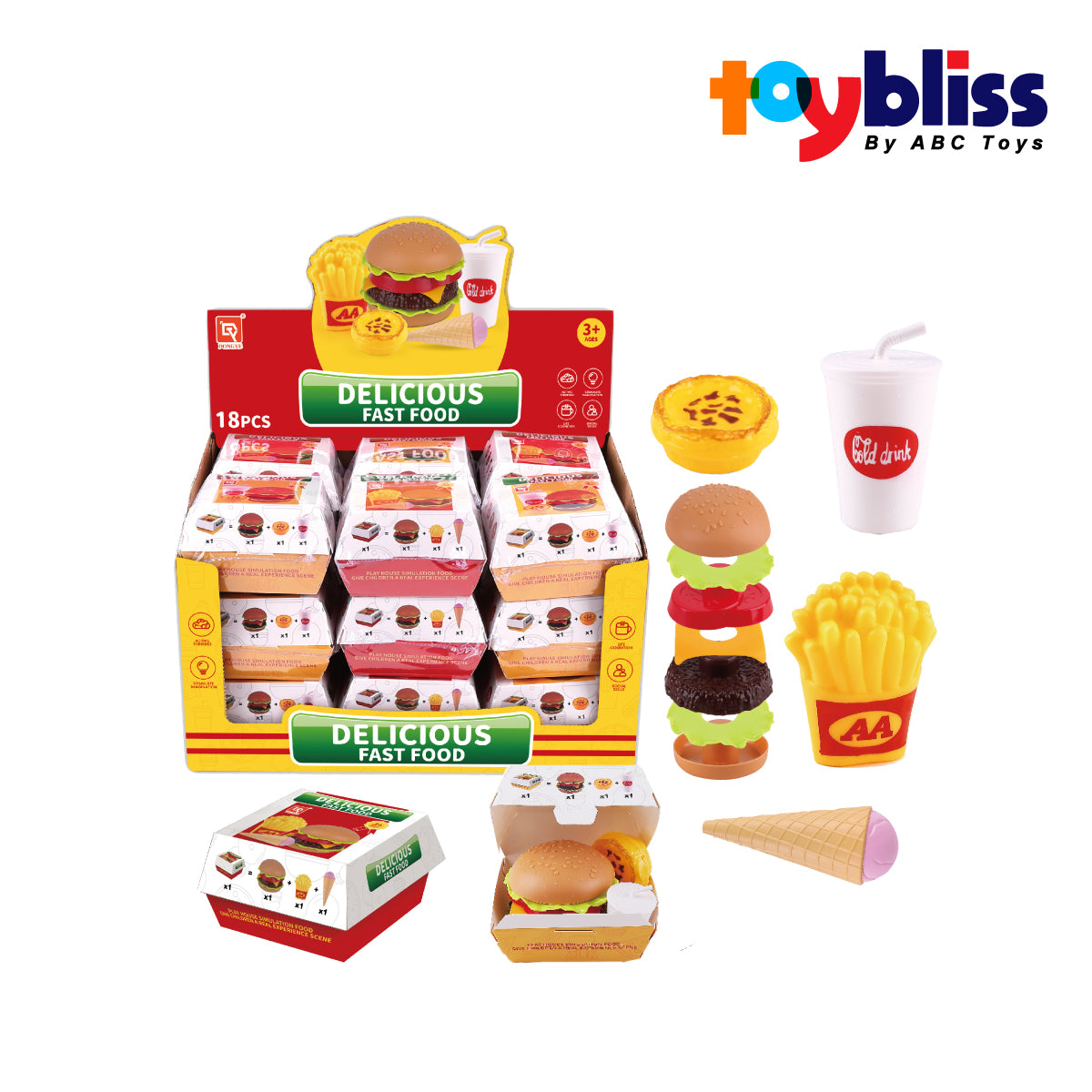 Toybliss Delicious Fast Food Playset (185-91), Ages 3+ (BOGO)