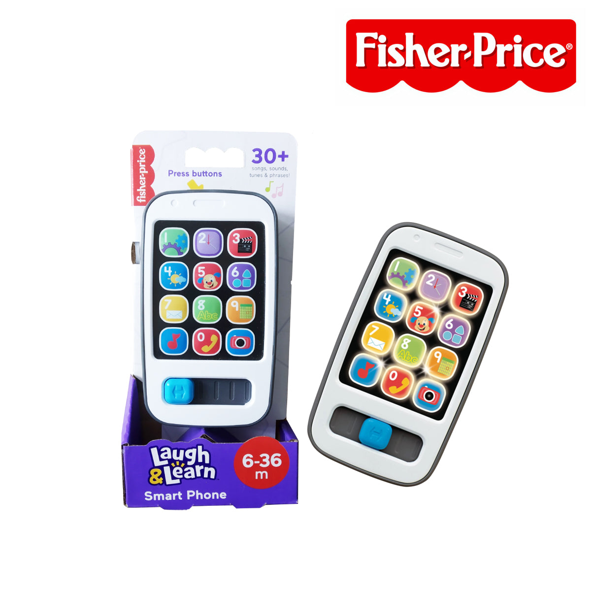 Fisher Price HVY73 Laugh Learn Musical Smart Phone, Gray, Ages