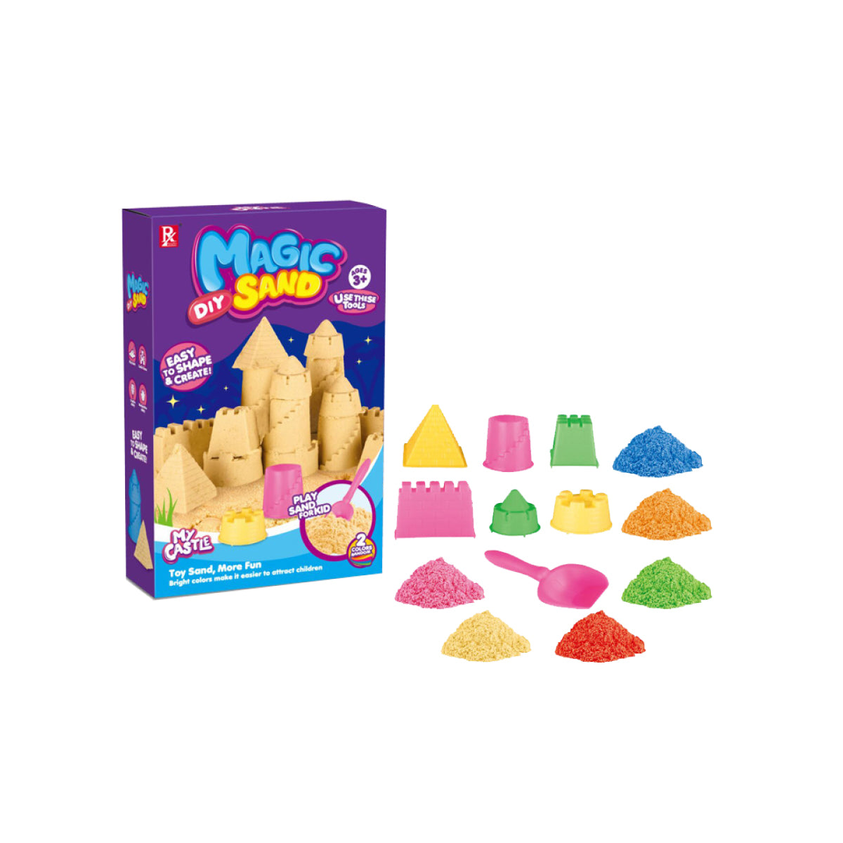 Toybliss Magic DIY Sand (669B-6), Ages 3+ (Damage Box)