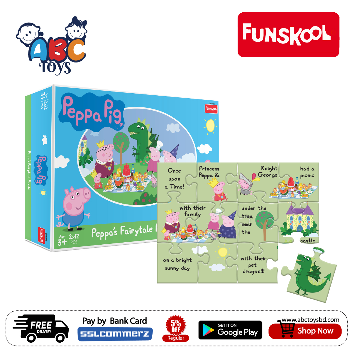 Funskool Peppa Pig Fairy Tale In Puzzle Abc Toys