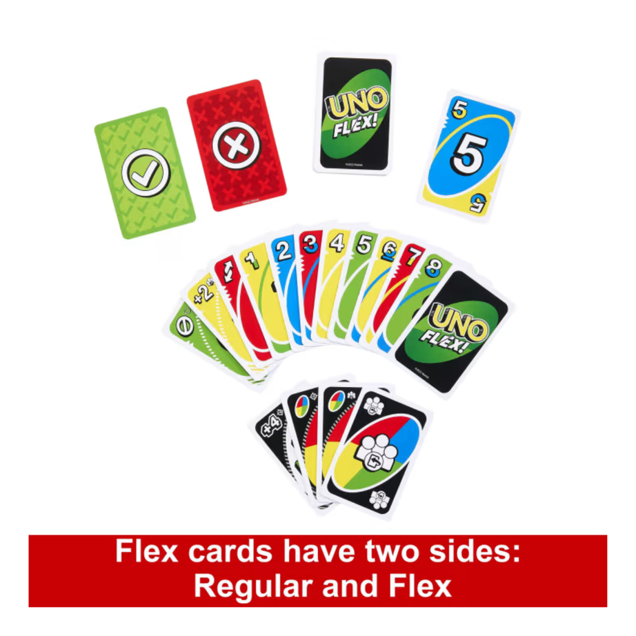 UNO HMY99 Flex Card Fun Games For Family And Game Nights, Ages 7+