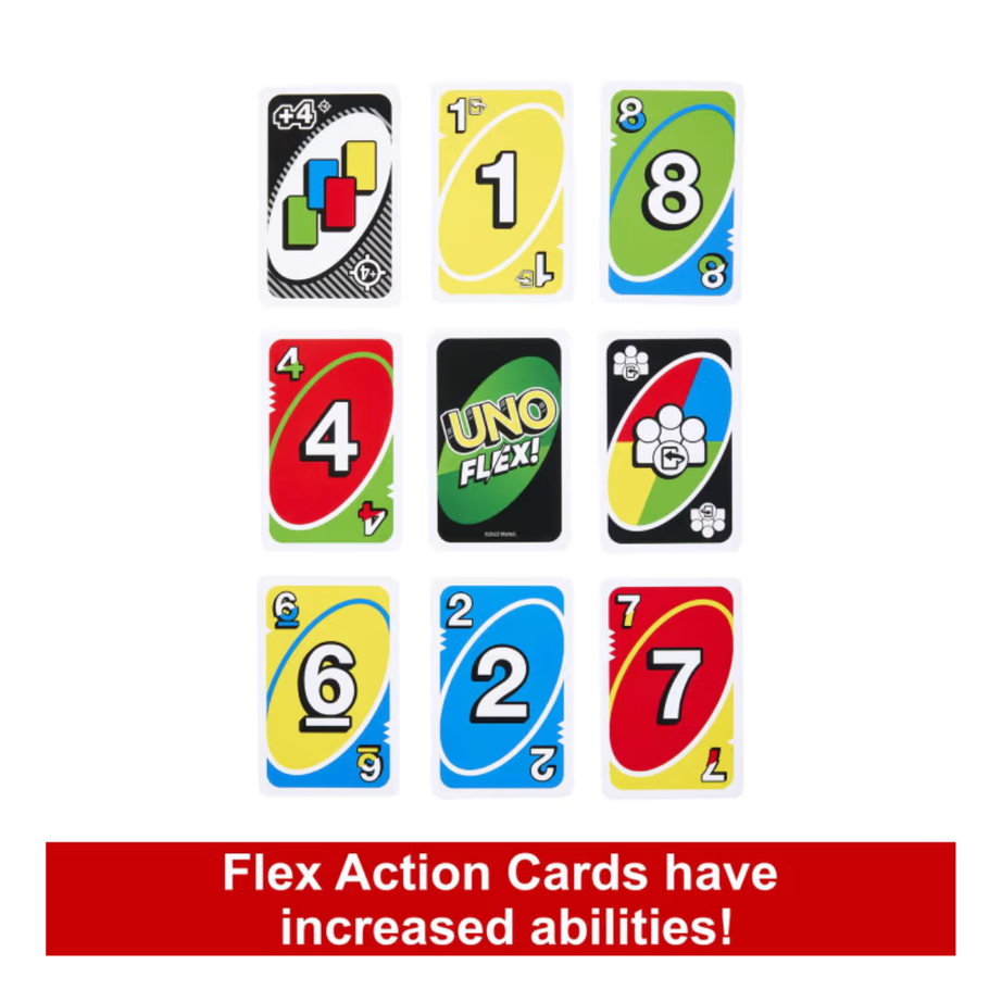 UNO HMY99 Flex Card Fun Games For Family And Game Nights, Ages 7+