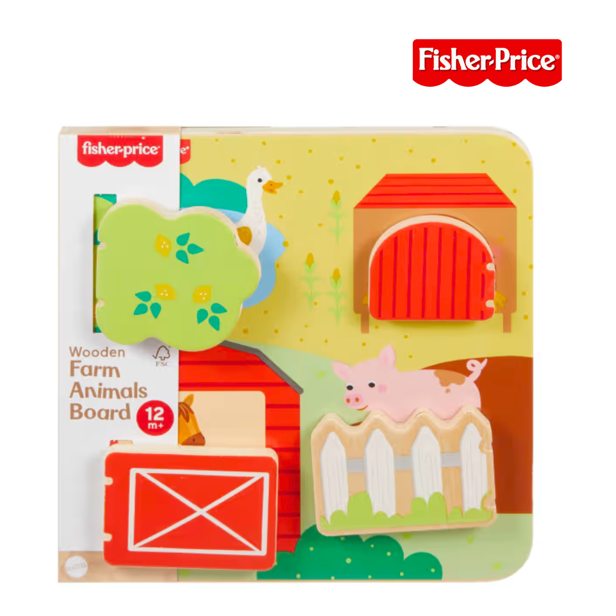 Fisher Price JCY33 Wooden Farm Animal Board, Ages 12m+
