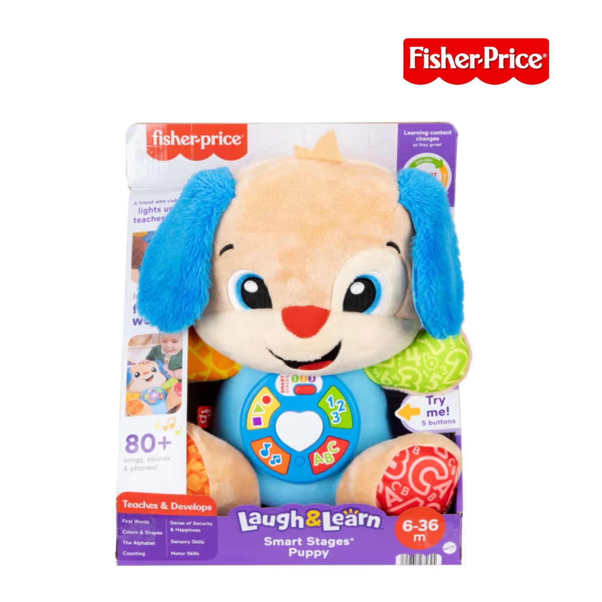 Fisher Price JCT10 Laugh & Learn Smart Stages Sis Blue Plush, Ages 6m-36m