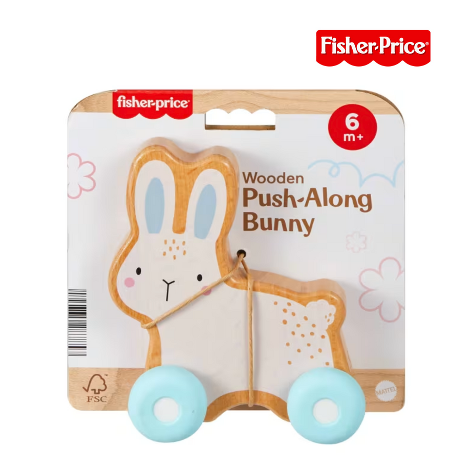 Fisher Price JDM52 Wooden Push-Along Bunny, Ages 6m+