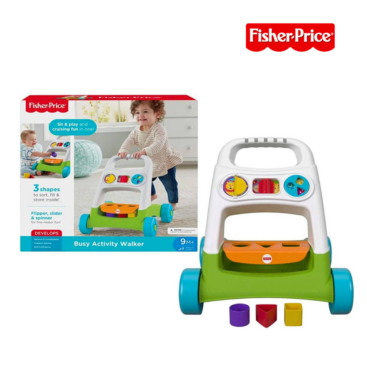 Fisher Price FYK65 ECL Busy Activity Walker (Damaged Box), Ages 9m+