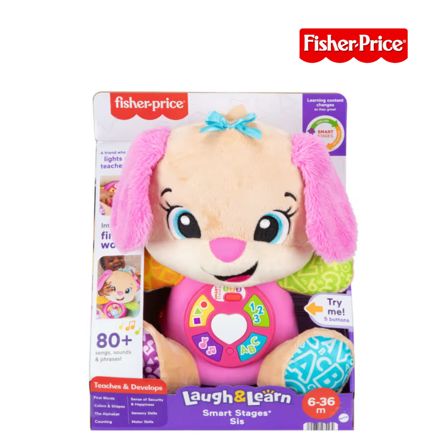 Fisher Price JCT11 Laugh & Learn Smart Stages Sis Pink Plush, Ages 6m-36m