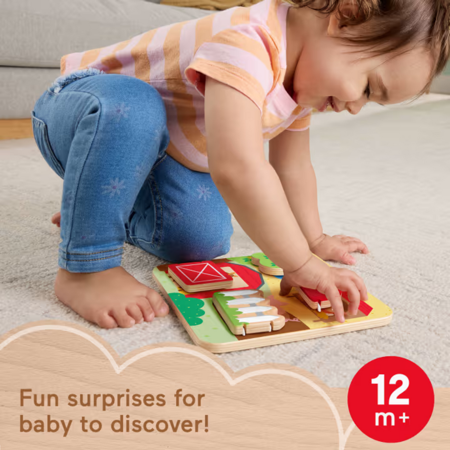 Fisher Price JCY33 Wooden Farm Animal Board, Ages 12m+