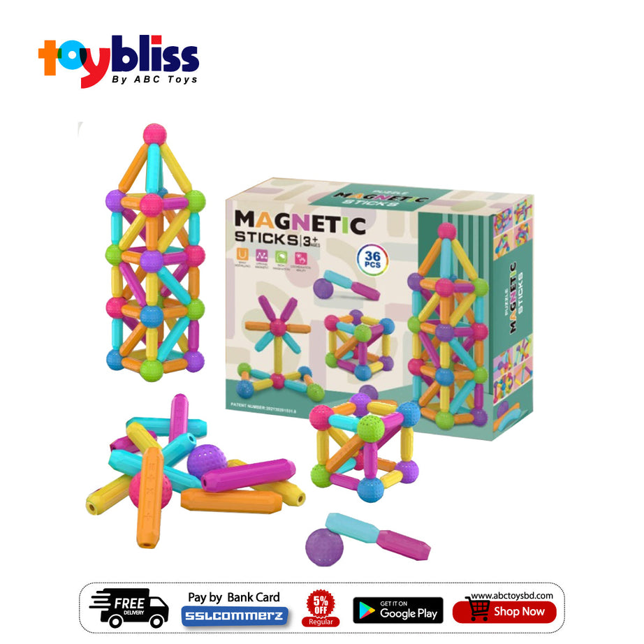 Toybliss Magnetic Sticks – Build, Create & Explore!