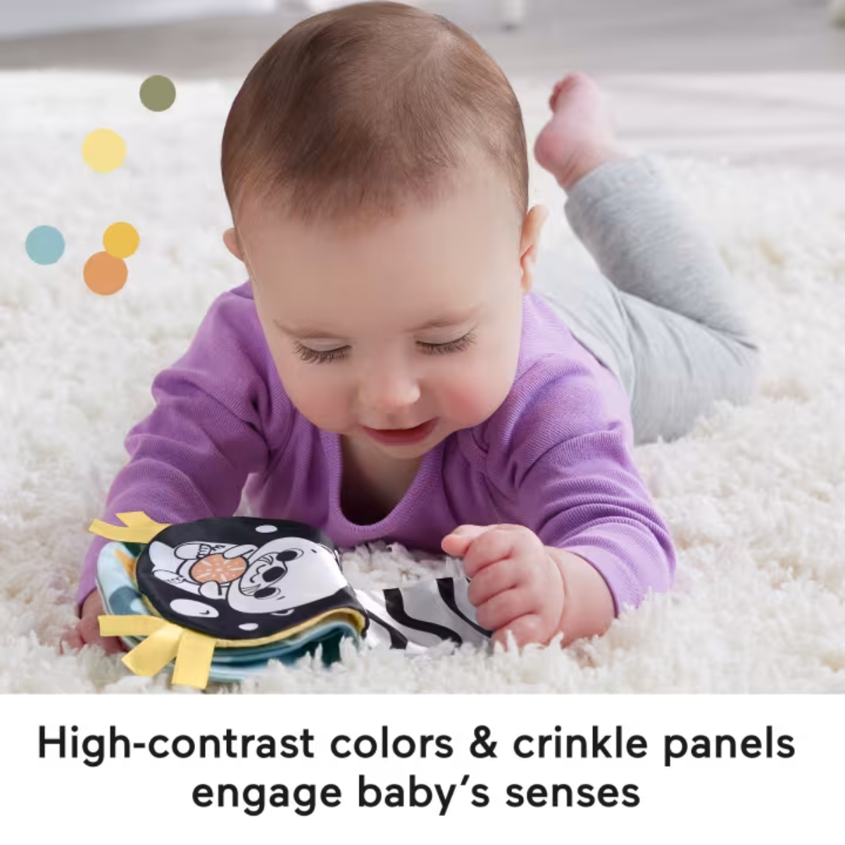 Fisher Price HXG96 2 In 1 Rockin’ Tummy Time Otter Plush Toy With Soft Book, Ages 0m+