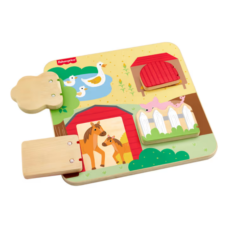 Fisher Price JCY33 Wooden Farm Animal Board, Ages 12m+