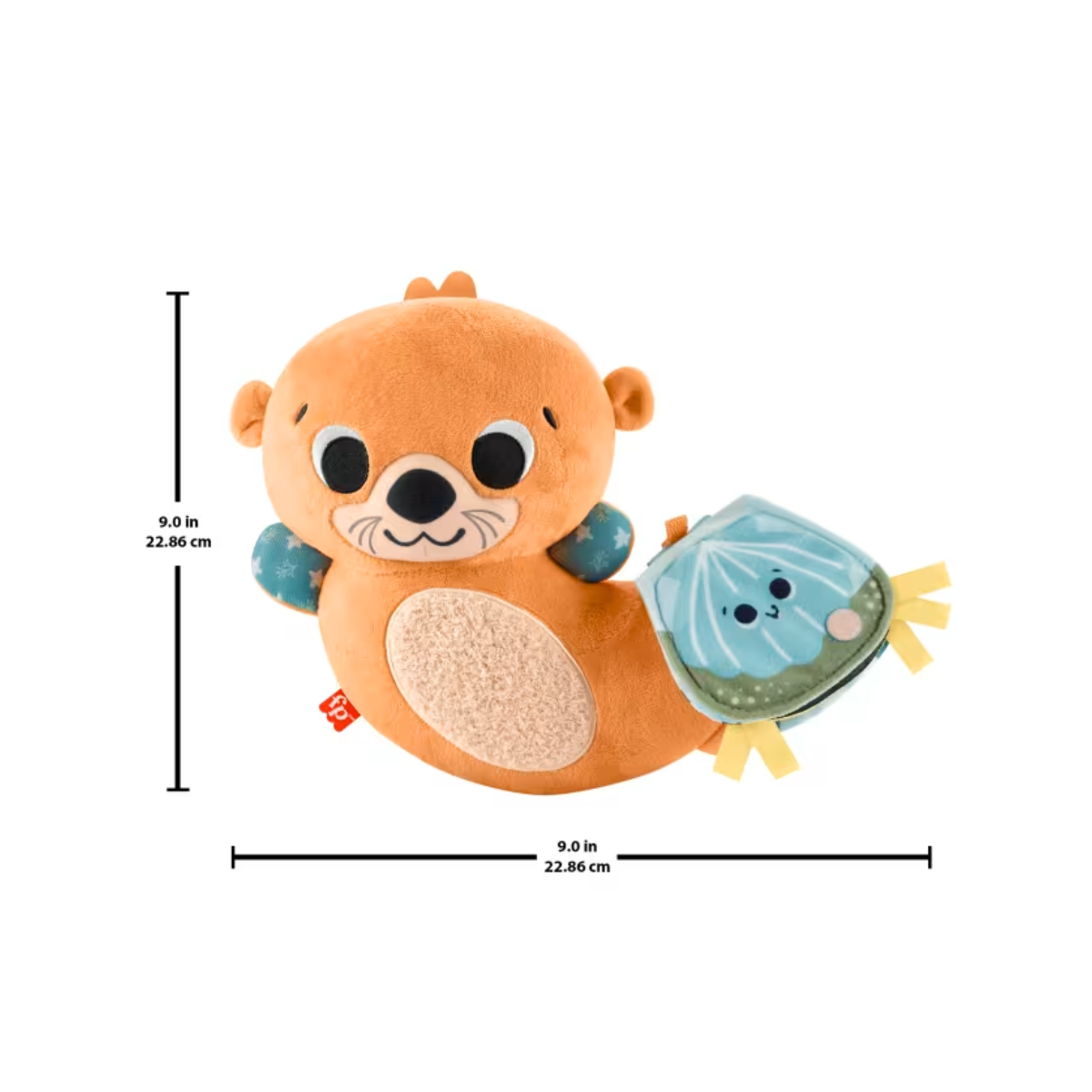 Fisher Price HXG96 2 In 1 Rockin’ Tummy Time Otter Plush Toy With Soft Book, Ages 0m+
