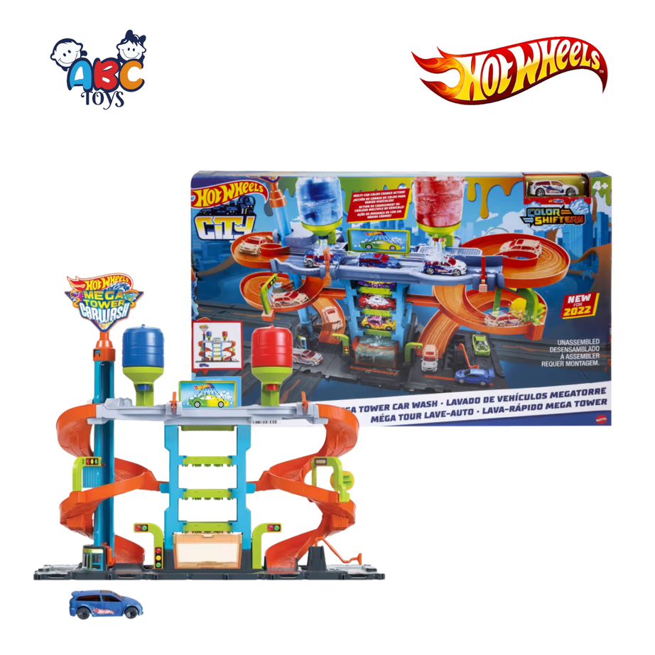 Hot Wheels HDP05 City MEGA Tower Car Wash With 1 Color Shifters Car, Ages 4+