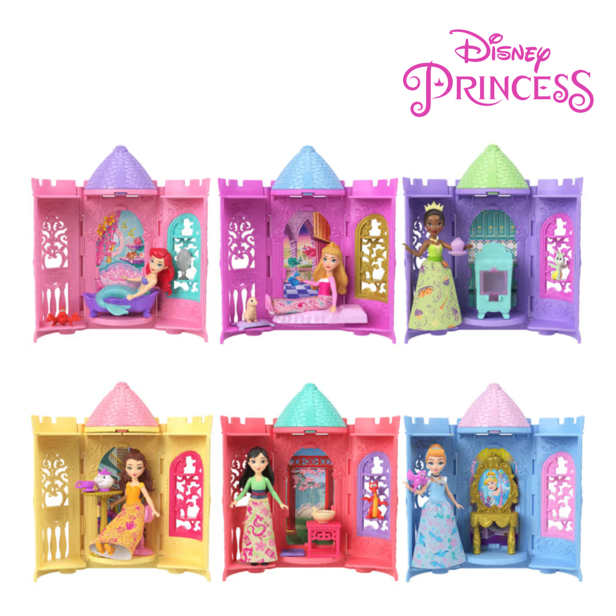 Disney Princess JBL39 Tower Surprise Small Dolls & Stacking Playsets, Ages 3+