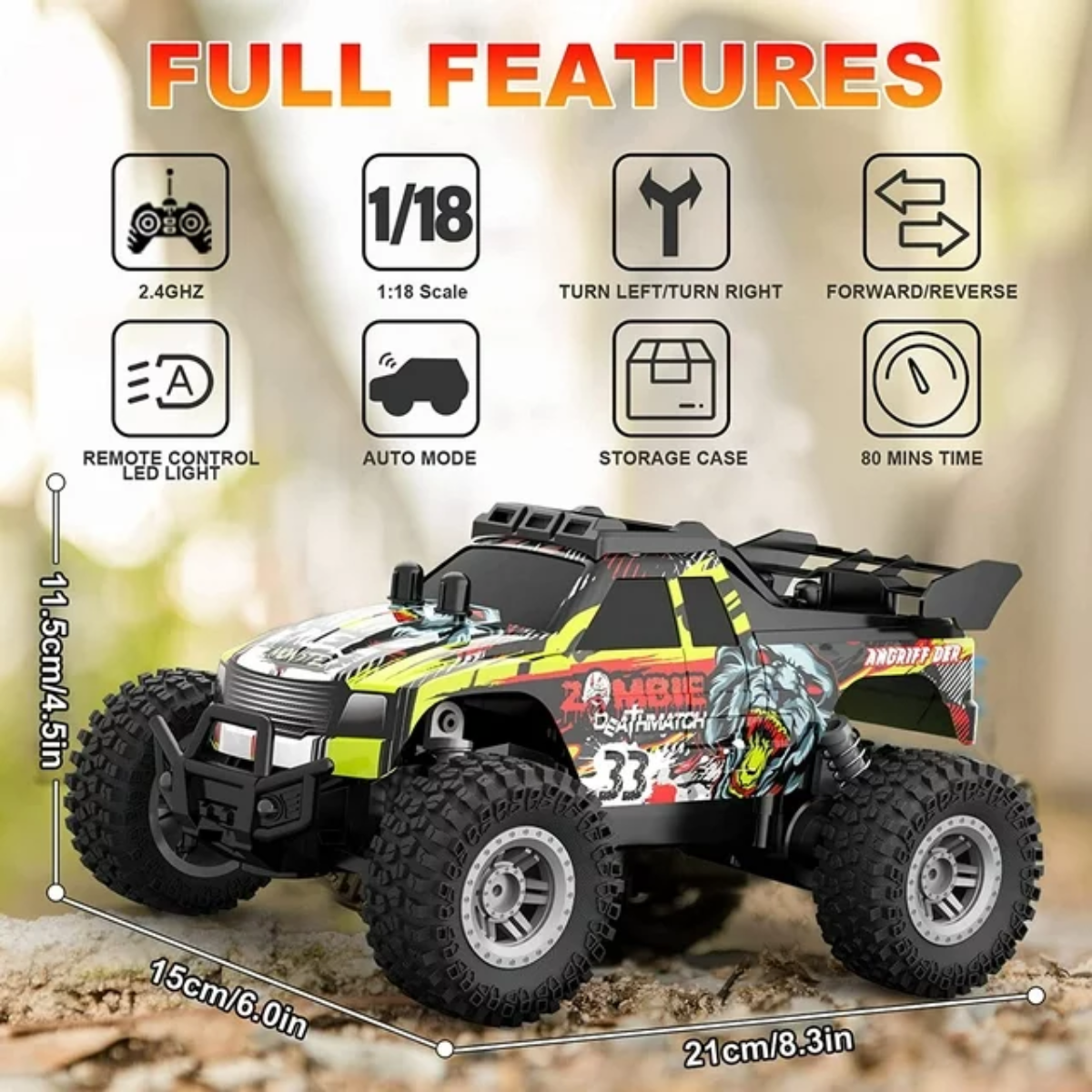 Youjie 1:18 Champions R/C Car (UJ99-P181), Ages 8+