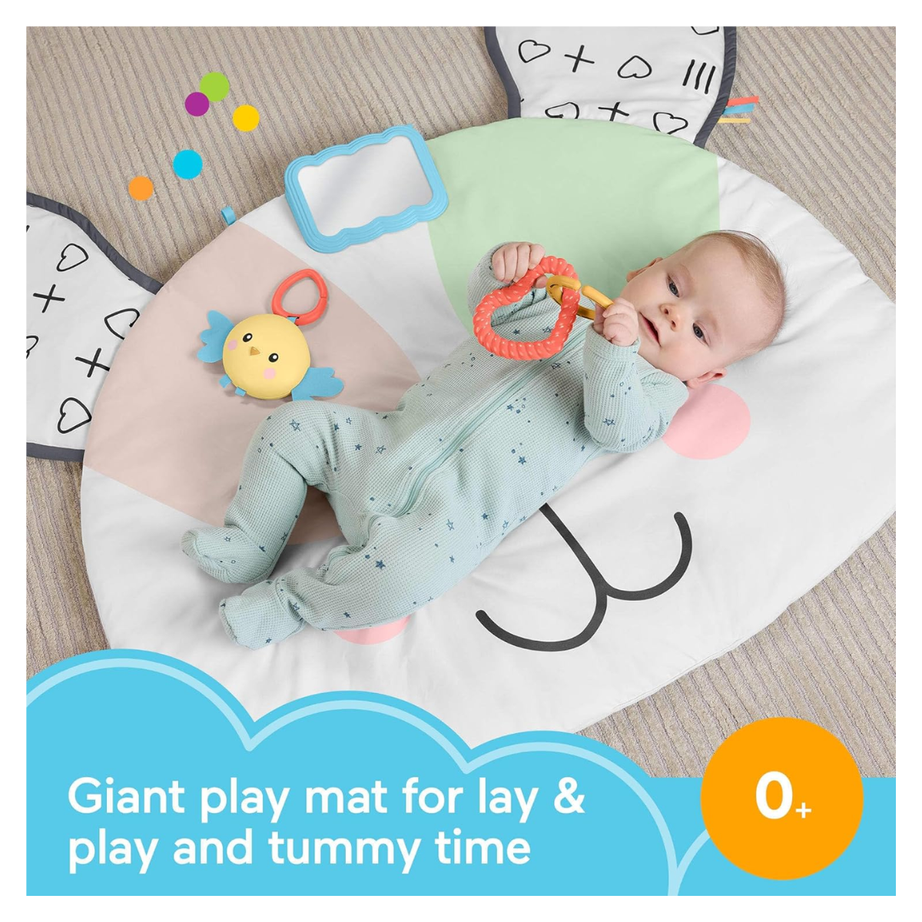 Fisher Price HYR51 Baby Tummy Time Play Mat with Sensory, Ages 0m+