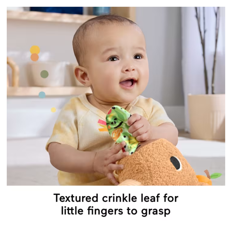 Fisher Price HYR54 Snuggly Snacky Capybara Plush Sensory Toy, Ages 3month+