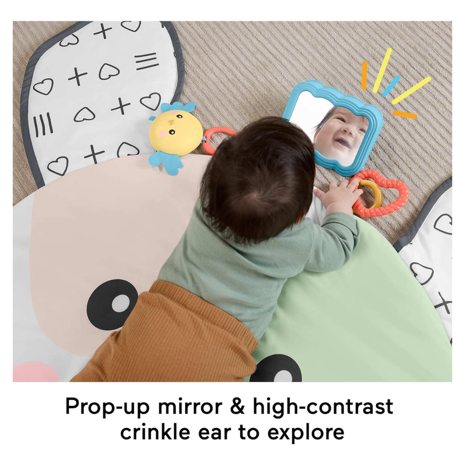 Fisher Price HYR51 Baby Tummy Time Play Mat with Sensory, Ages 0m+
