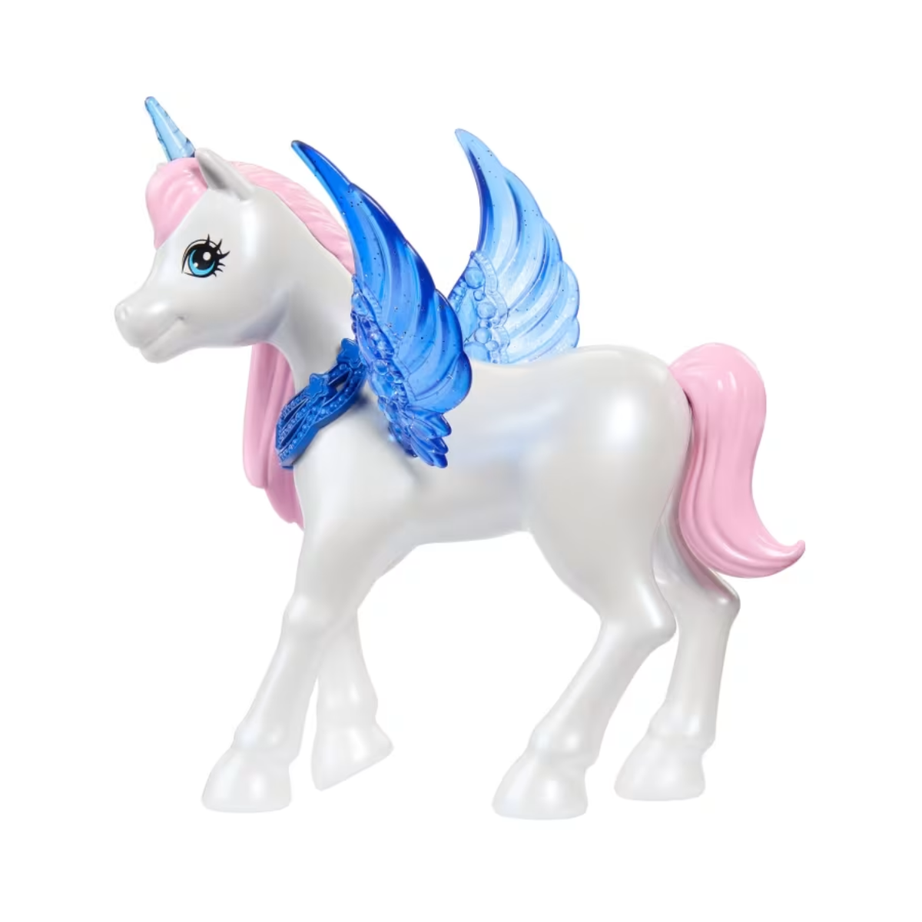 Barbie HRR16 65Th Anniversary Unicorn Doll With Blue Hair, Pink Gown & Pet Alicorn, Ages 3+