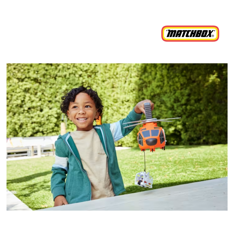 Matchbox hxm74 Action Drivers Rescue Helicopter, Ages 3y+