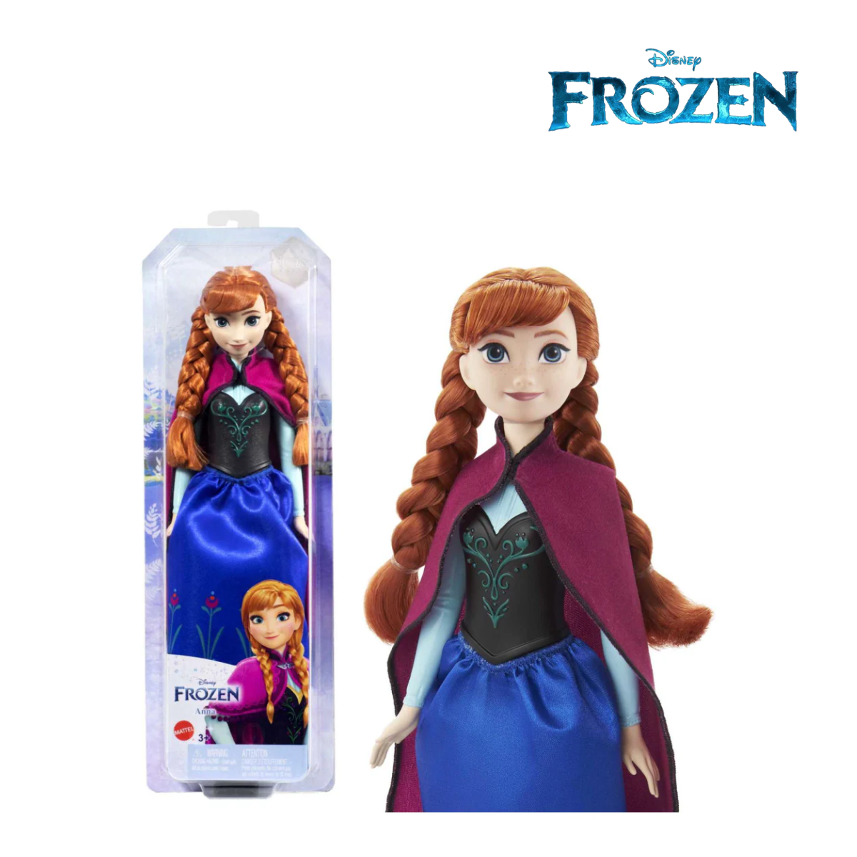 Disney Frozen HLW49 Anna Fashion Doll And Accessory, Ages 3+ (HLW46)