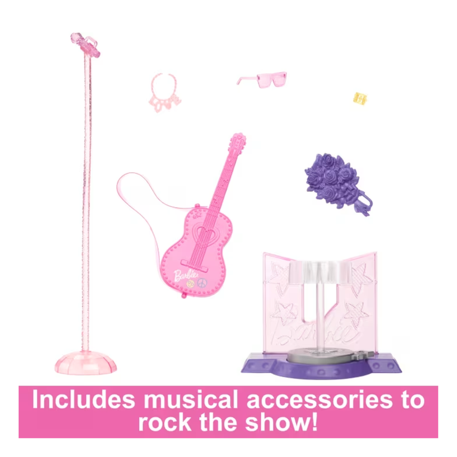 Barbie HRG43 65th Anniversary Careers Pop Star Doll & 10 Accessories, Ages 3+ (HRG41)