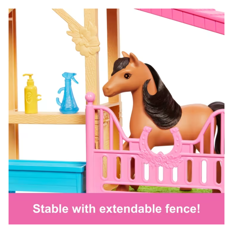 Barbie Mysteries HXJ40 The Great Horse Chase Stable Playset with 10+ Accessories, Ages 3+