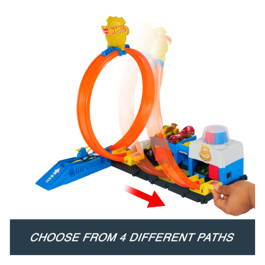 Hot Wheels JBM71 City Super Police Station Playset With 1:64 Scale, Ages 4+