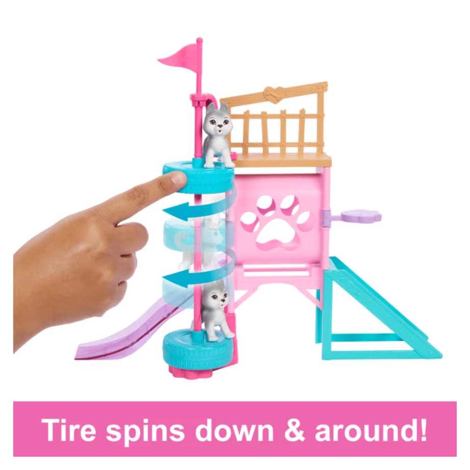 Barbie And Stacie HRM10 To the Rescue Puppy Playground Playset With Doll & 3 Pet Dog Figures, Ages 3+