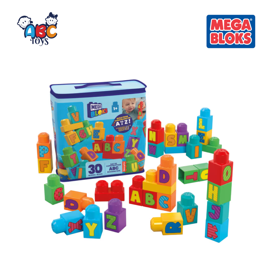 MEGA Bloks HRR60 Fisher-Price ABC Building Bag (30 Pieces), Ages 1+