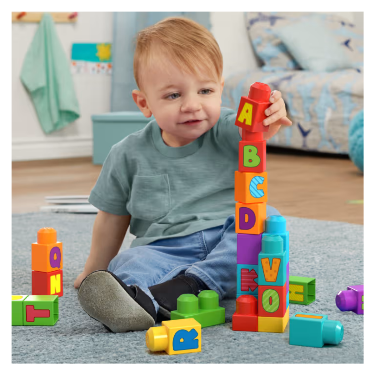 MEGA Bloks HRR60 Fisher-Price ABC Building Bag (30 Pieces), Ages 1+