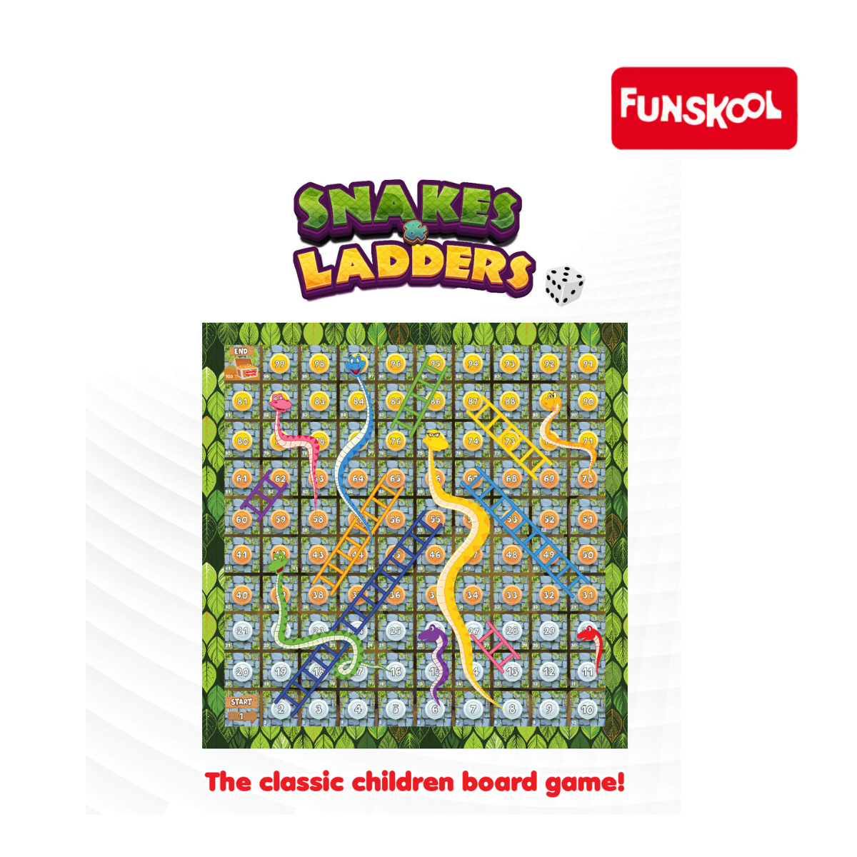Funskool Snakes & Ladders Board Game, Ages 5+