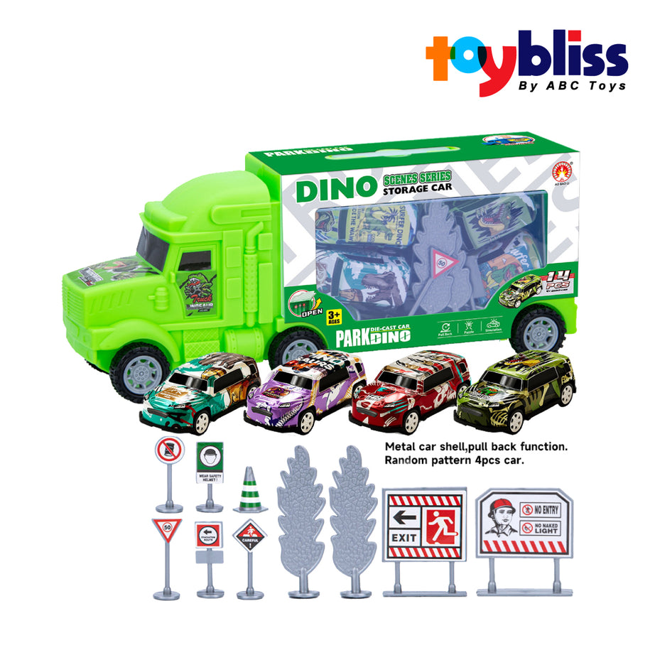 Toybliss Dino Storage Truck Playset (ABL887-7), Ages 3+