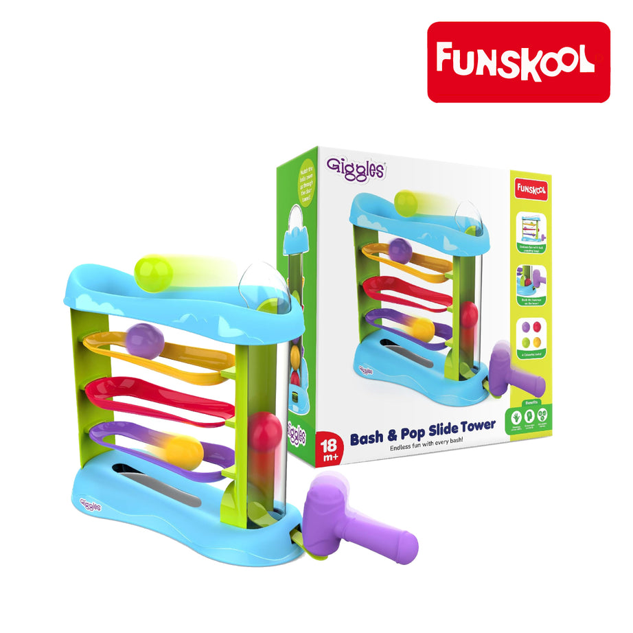 Funskool Bash & Pop Slide Tower, Ages 18m+