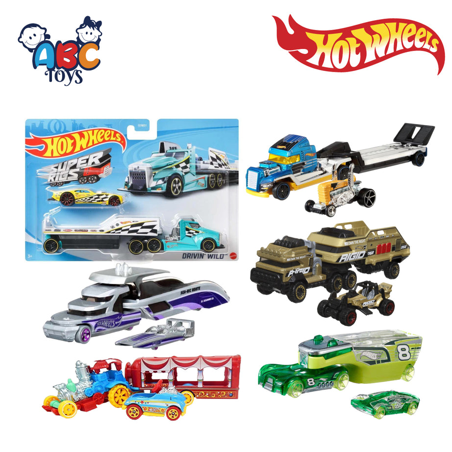 Hot Wheels BDW51R Super Rigs, Transporter Vehicle Assortment, Ages 3+