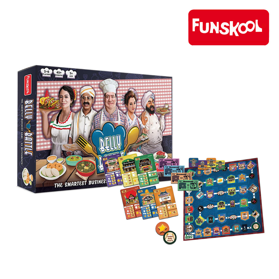 Funskool Belly Battle Restaurant Theme Board Game, Ages 7+