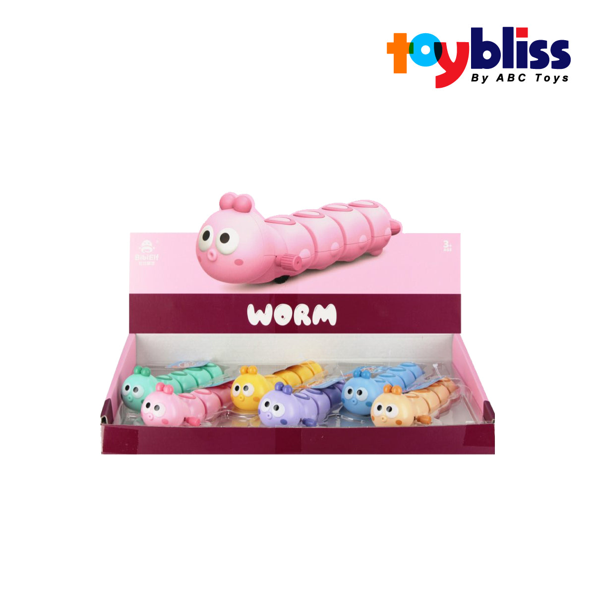 Toybliss - BibiElf Worm Toy with Light & Sound (E8881-1), Age 3+