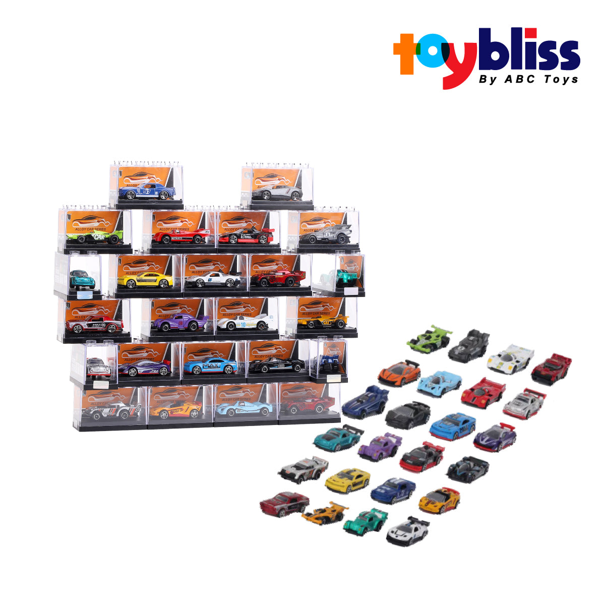 Toybliss CHENGMEI 164 Block Slide Diecast Car Set (95577-28), Ages 3+