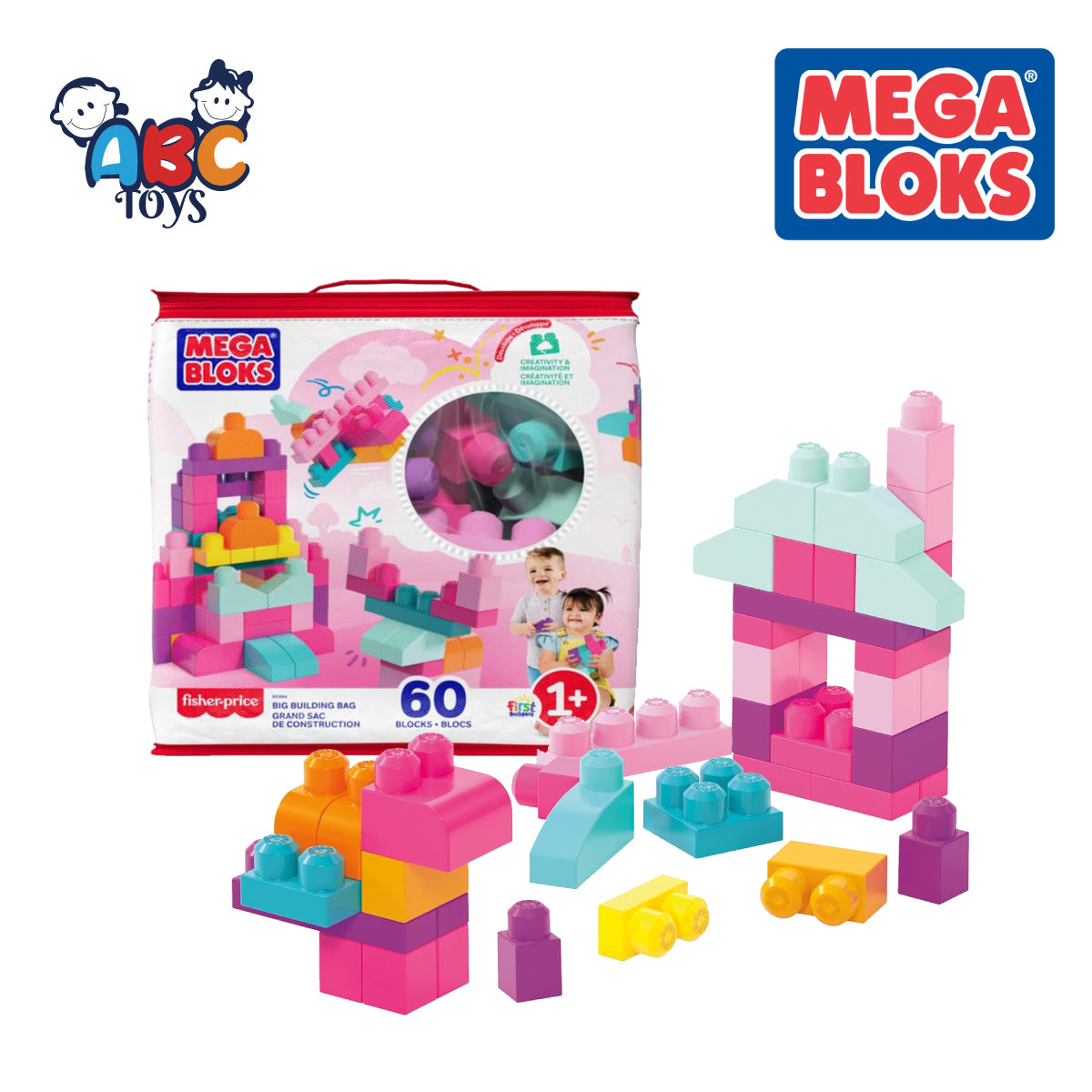 Mega Bloks DCH54 First Builders Big Building Bag - 60pcs