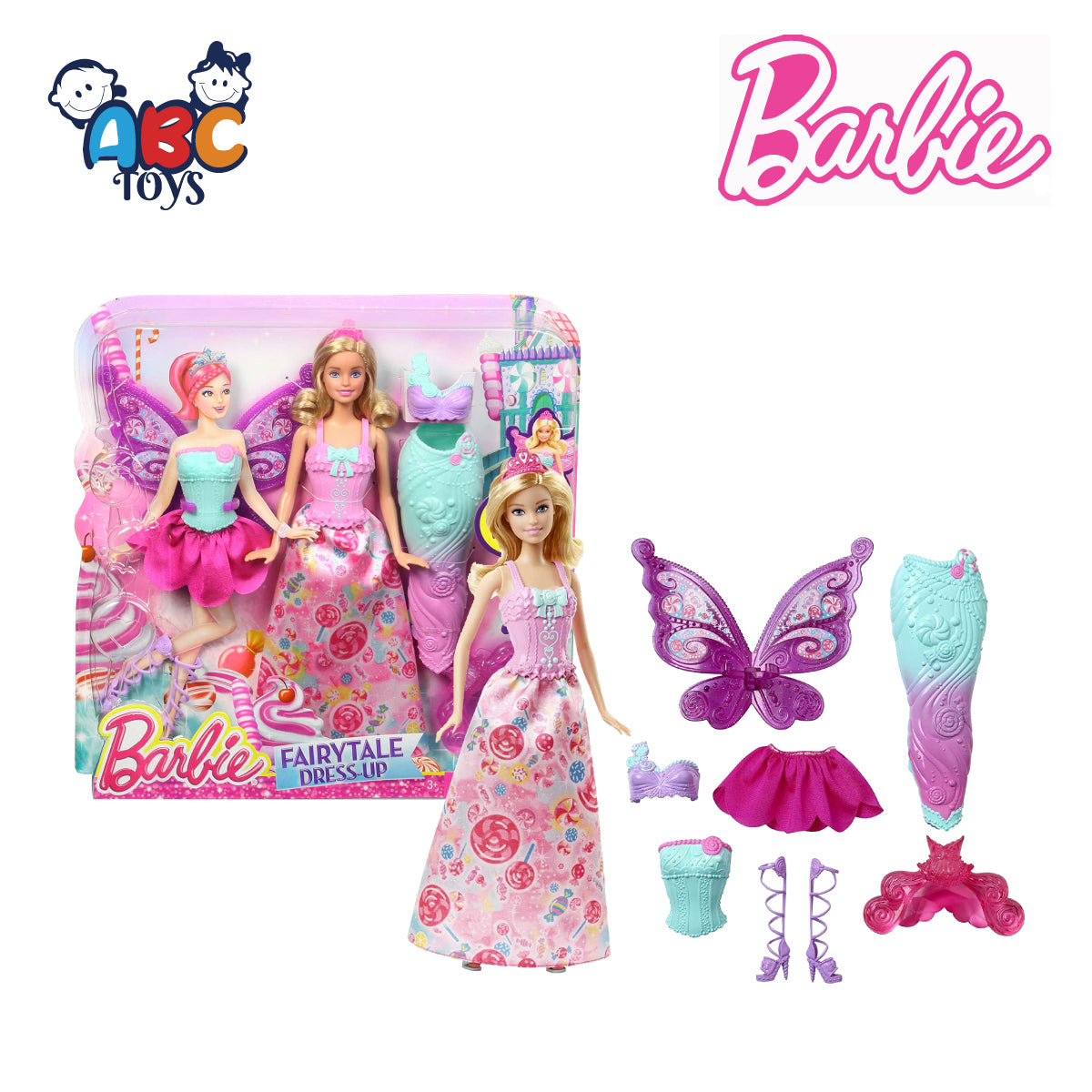 Barbie DHC39 Doll And Fairytale Dress-Up Set, Age 3+ (Damage Box)