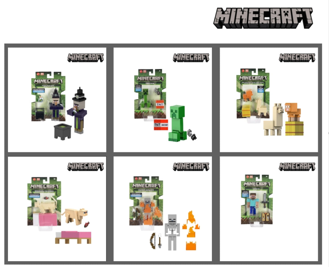 MINECRAFT GTP08 Craft Figures Asst Random 1Pcs, Age 6+