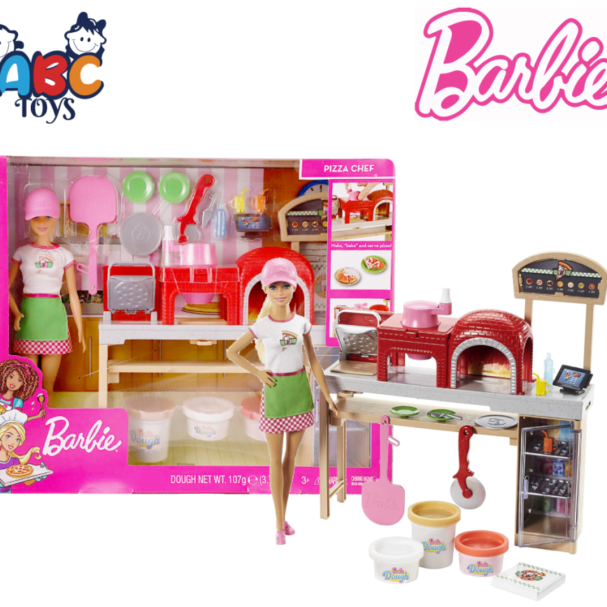 Barbie FHR09 Pizza Chef Doll And Playset 2018, Ages 3+(Damage Box)
